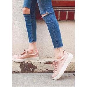 Steve Madden Bertie S Lace Up Shoe Women's Satin Low Top Shoes Sneakers